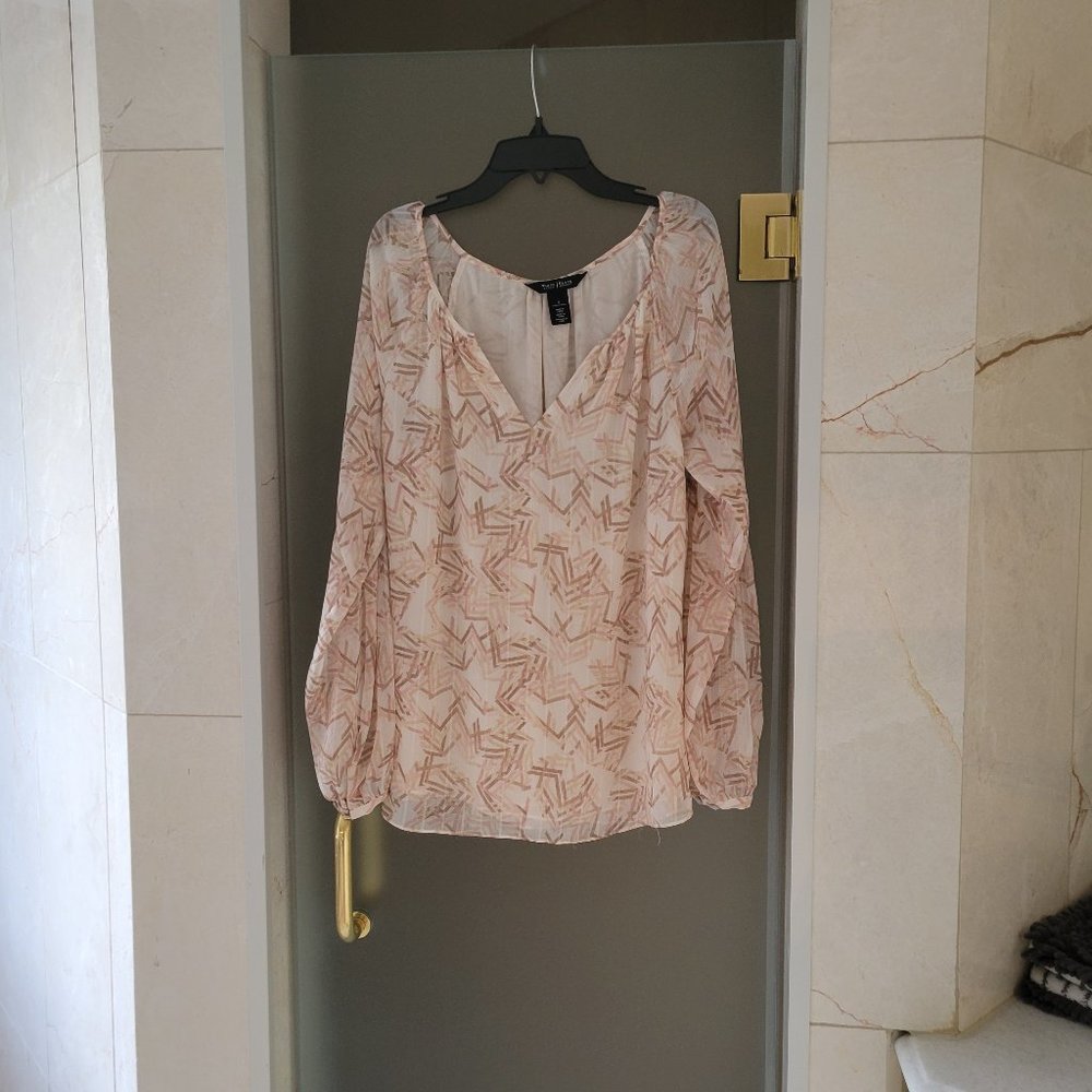 White House Black Market Sheer Blouse size 6